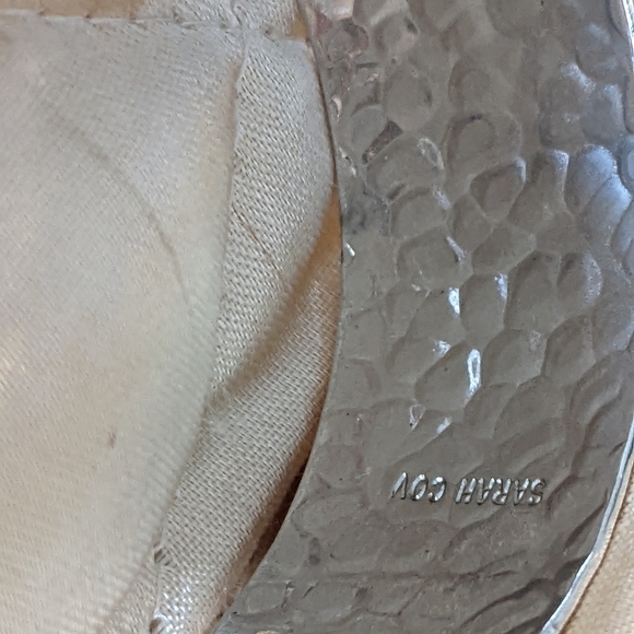 Sarah Coventry Bracelet Hammered Silver Tone Cuff statement Hardware chu… - Picture 6 of 7